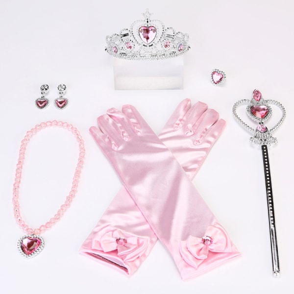 Princess Dress Up Accessoarer Princess Queen Wand och Tiara Crown Dress Up Accessoarer Girl Present Set Pink