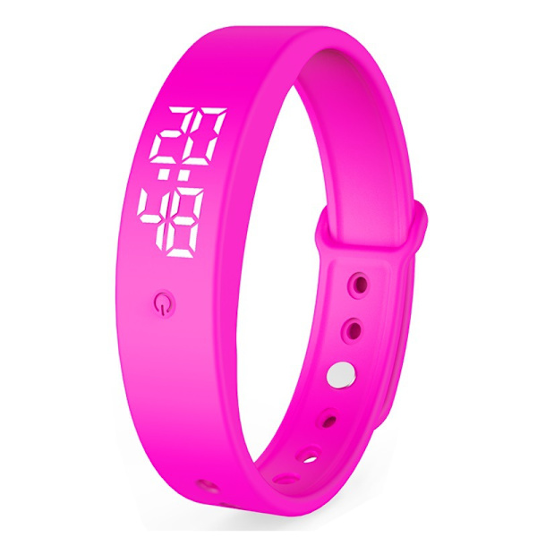 Allväders smart temperaturmätning armbånd klocka kroppstemperatur feber smart vibrationspåminnelse Pink