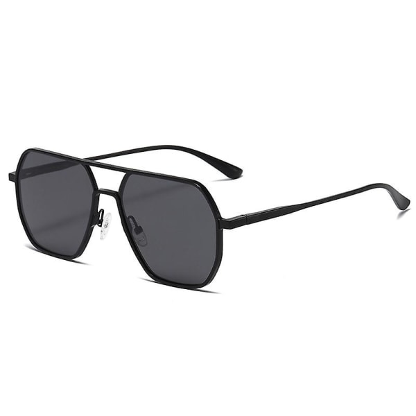 Polarisoidut aurinkolasit Alumiini Magnesium Päivä Yö Kaksikäyttöiset Värimuuttuvat lasit Aurinkolasit H Black frame Black Grey lens