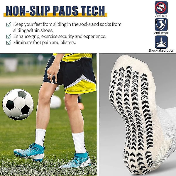 2 Par Anti-slip Sportssok Herre Åndbare Fodboldstrømper Sports Compression