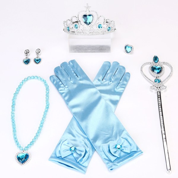 Princess Dress Up Accessoarer Princess Queen Wand och Tiara Crown Dress Up Accessoarer Girl Present Set Sky blue