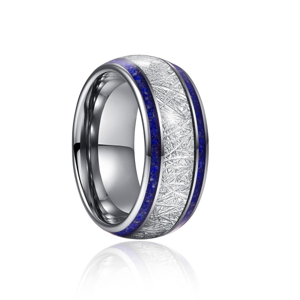 Nuncad 8mm Imitation Meteorite Lapis Lazuli Tungsten Carbide Ring Men's Wedding Ring 13