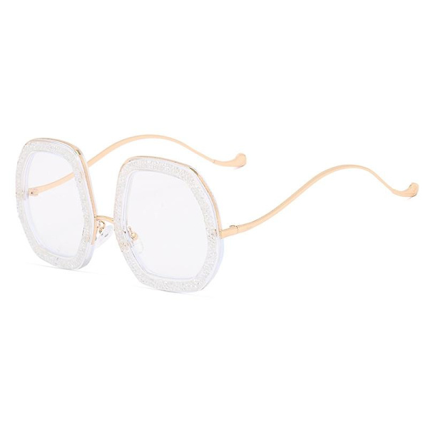 Rhinestone-aurinkolasit Naisten Eurooppa-amerikkalainen muoti isokehys Timanttinauhalliset lasit Personaliz Transparent transparent lens