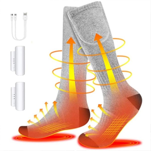 Unisex vintervarme elektrisk oppvarmede sokker med oppladbart batteri Støvel Føtter varmere Utendørs ski Sport Termiske strømper Black Without battery