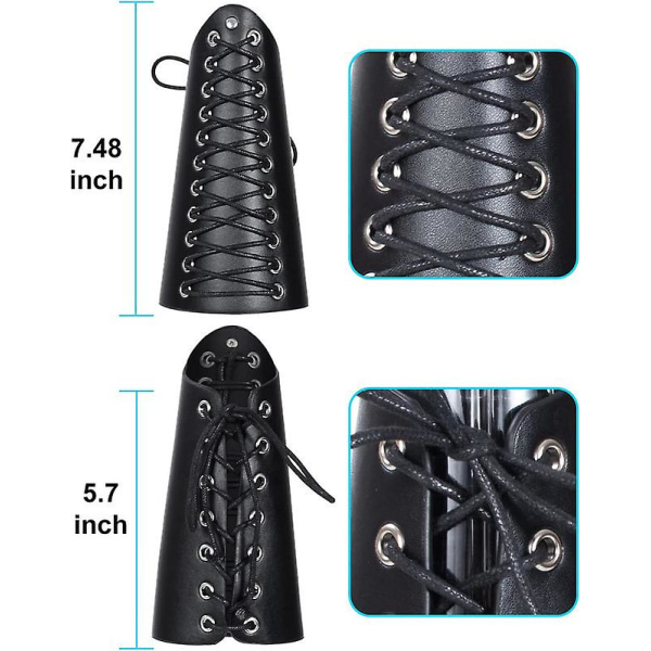 Medeltida riddare Läderbältessjal Herr Renaissance Halvskuldra Cape Scarf Spänne Retro Tillbehör Black