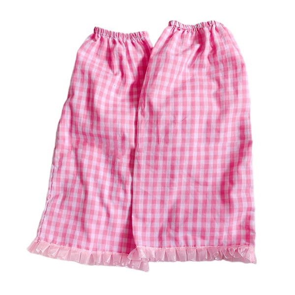 Kvinder Punk Lolita Benvarmere Pink Plaid Flæser Blonder Hjerte Fod Cover Sokker Pink 1