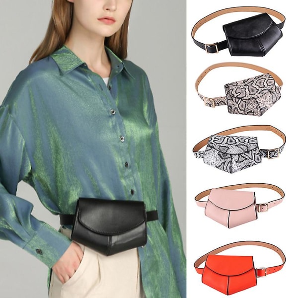 PU Sling Bag Tunn bröstrygg Midjeväska Telefonväska Justerbar bältesrem Liten Crossbody axelväska för Daily Coin Snake Gold
