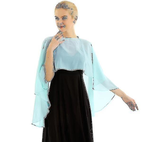 Mjuk lätt chiffong Hi-lo sjal för kvinnor Blue