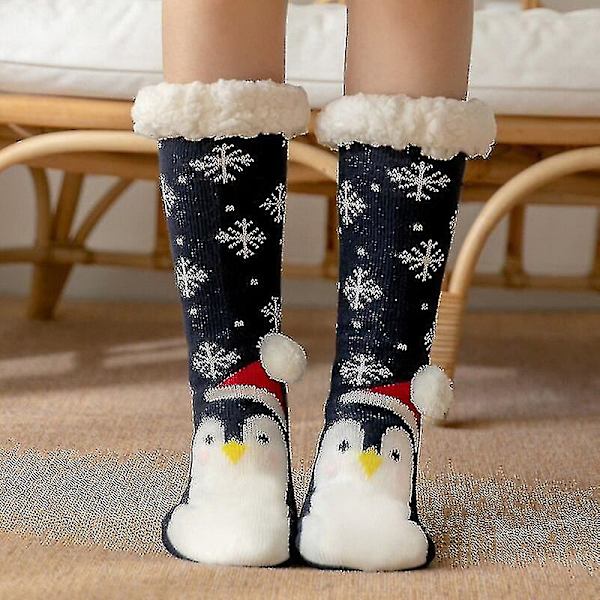 Söta varma strumpor Thicken Plus Cotton Vinter Damstrumpor Jul Kawaii strumpa Xmas Present Hem Golv Rum Rolig Sock S style 1