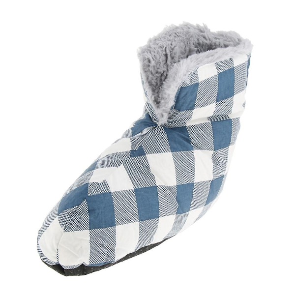 Soft Duck Down Tofflor Vintervarm Camping Tent Foot Booties Blå Vit M Blue White M