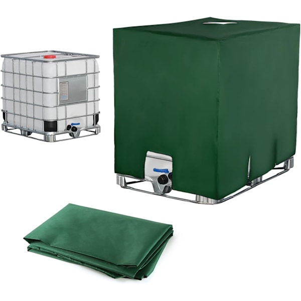 IBC-beholder, beskyttelse, anti-UV, beskyttelsescover til vandtank 1000 l, beskyttelseshætte Grön
