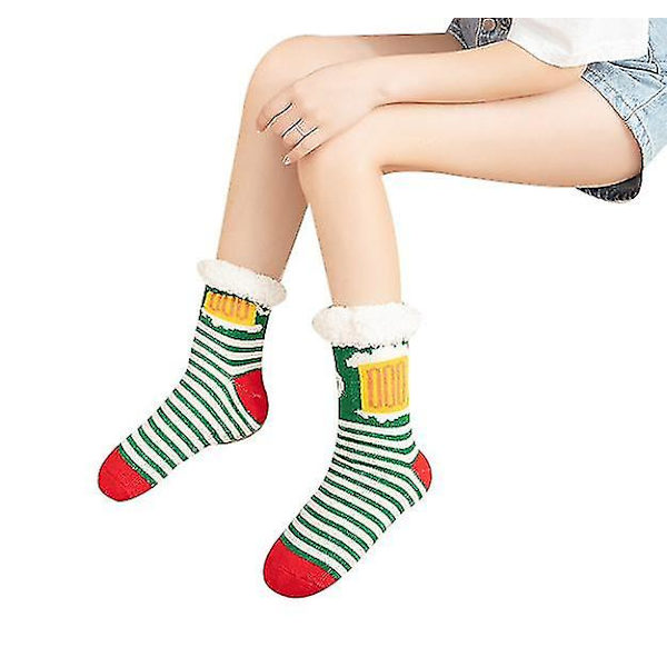 Damstrumpor i julklapp Vintervarma mysiga strumpor green
