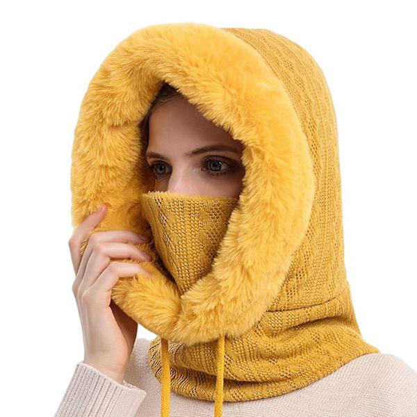 Vinter Outdoor Riding Hodeplagg Kaldtikker Ski Cap Varm Skjerf Mask Helt stykke Turmeric