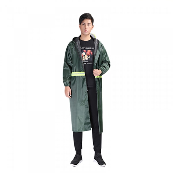 Lang regnfrakk med hette, sikkerhet, vanntett, nødregnjakke, poncho for menn, kvinner, voksne (størrelse XXXXL)
