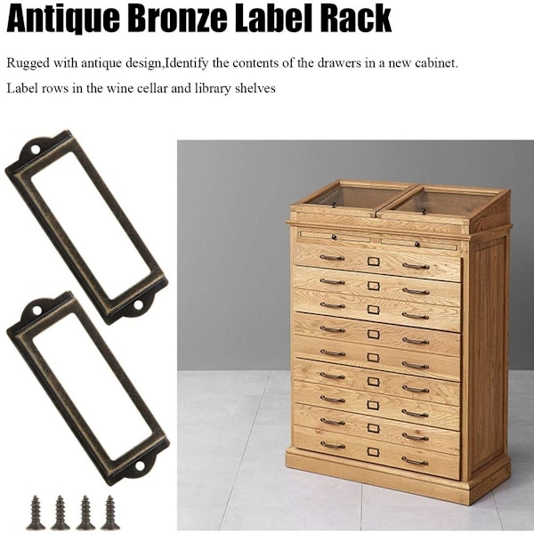 Pakke med 30 etikettrammer etikettramme etikettholder rød bronse
