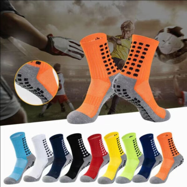 Sportsockor Fotbollsstrumpor Anti-halkstrumpor Gripsockor White