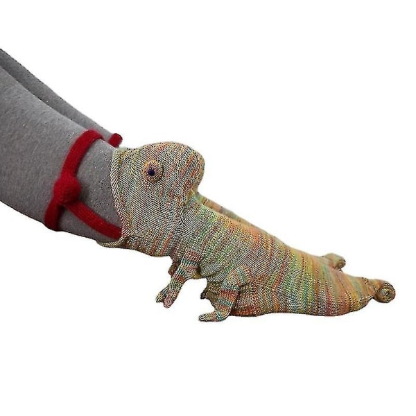 Sticka Krokodilsockor Djursocka Stickad Nyhet Vinter Varm julklapp Chameleon Socks