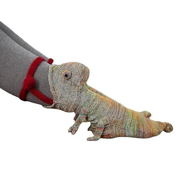 Strik Krokodillestrømper Dyrestrømpe Strikket Nyhed Vinter Varm julegave Chameleon Socks