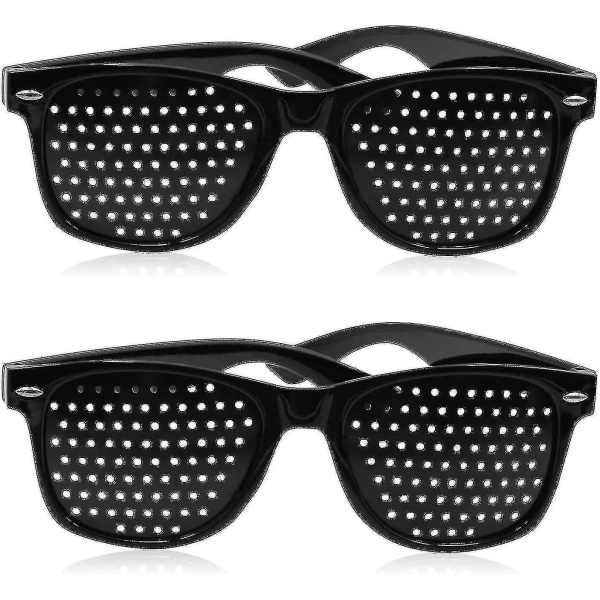 2pack Pinhole Glasses For Improving Vision, Black Unisex Eyesight Strengthening Pinhole Glasses