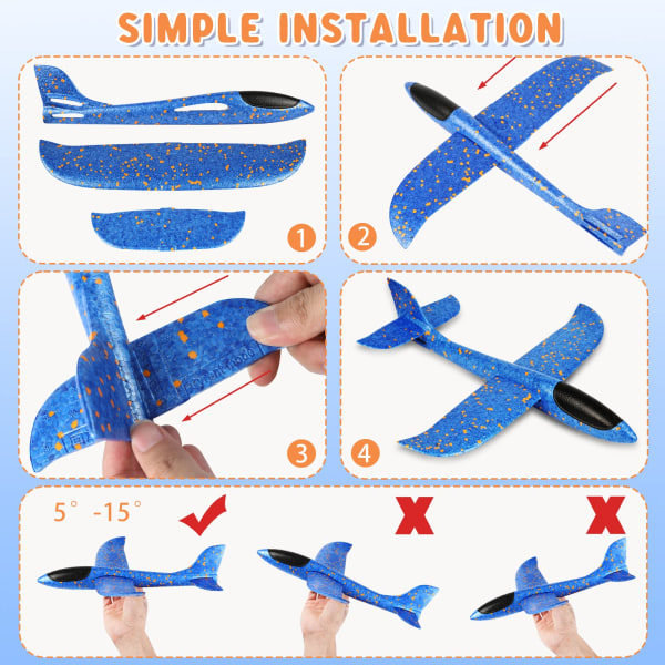 Foam Gliders Plane For Kids - 2st Stor Flygplansleksak