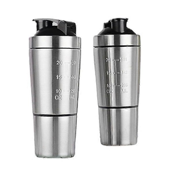 700 ml + 200 ml Rostfritt Stål Proteinshaker med Vispkula Hållbar Rörelse