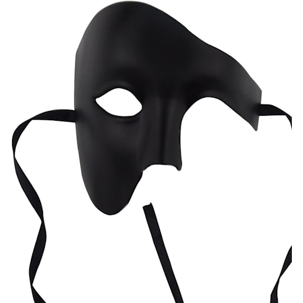 Mask för män Halloween Phantom of the Opera Masquerade Mask Black