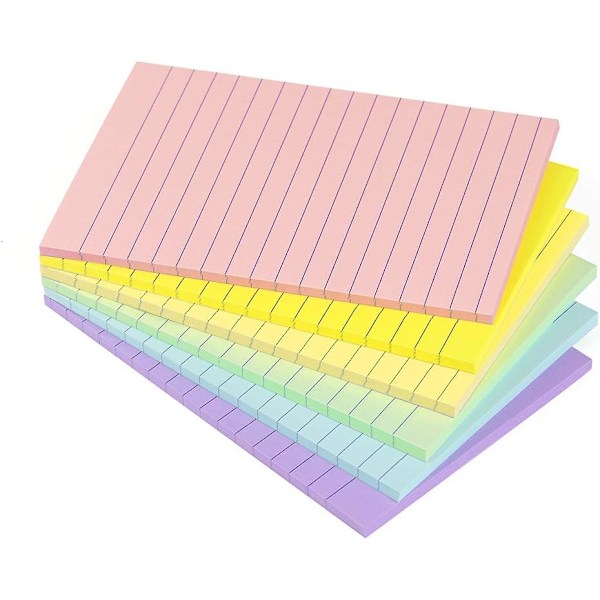 Vuoratut itseliimautuvat muistilaput 4X6 pastellivärisissä viivoitetuissa post-it-lapuissa