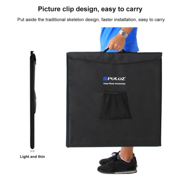 60cm Professionelt Telt til Fotografering / Lystelt - 3380LM Black Svart