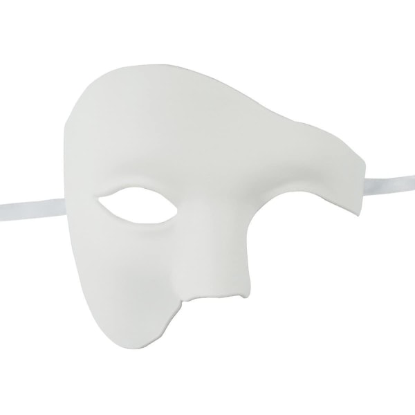 Maske for menn Halloween Phantom of the Opera Masquerade Mask White