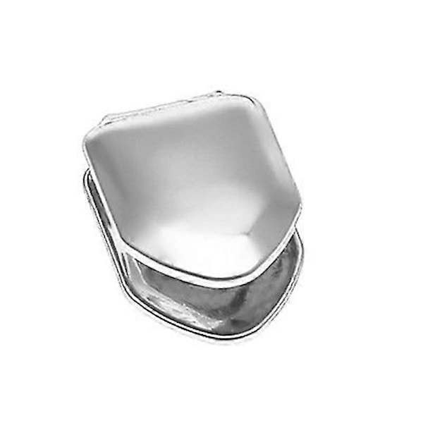 2 st Varma Guldpläterade Hip Hop Enkel Tandkåpa Topp Botten Grill Guldpläterade Tänder Kåpa Cosplay Män Hip Hop Huggtänder Silver