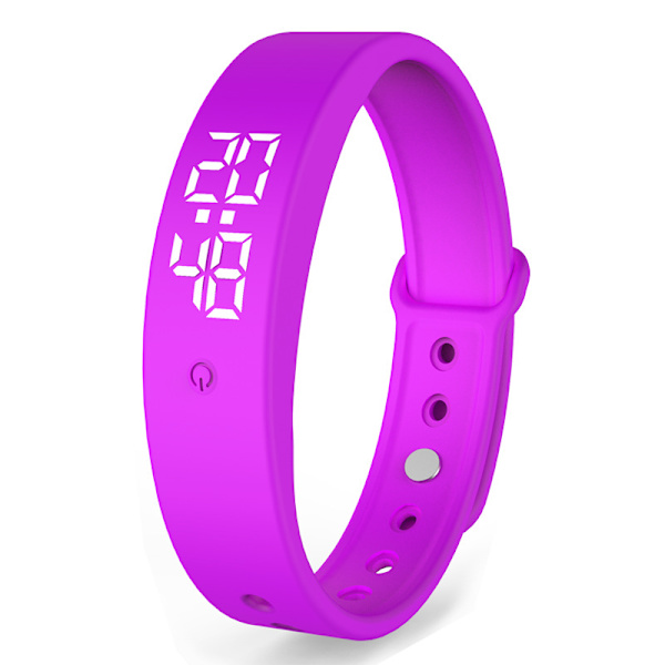 Allväders smart temperaturmätning armbånd klocka kroppstemperatur feber smart vibrationspåminnelse Purple