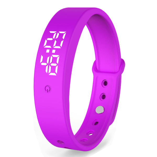 Allväders smart temperaturmätning käsivarsinauha klocka kroppstemperatur feber smart vibrationspåminnelse Purple