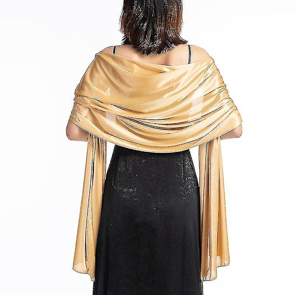 Sjalar Klänningar Kvällsfest Wrap Bröllop Satin Pure Color Cape Shrugs Boleros