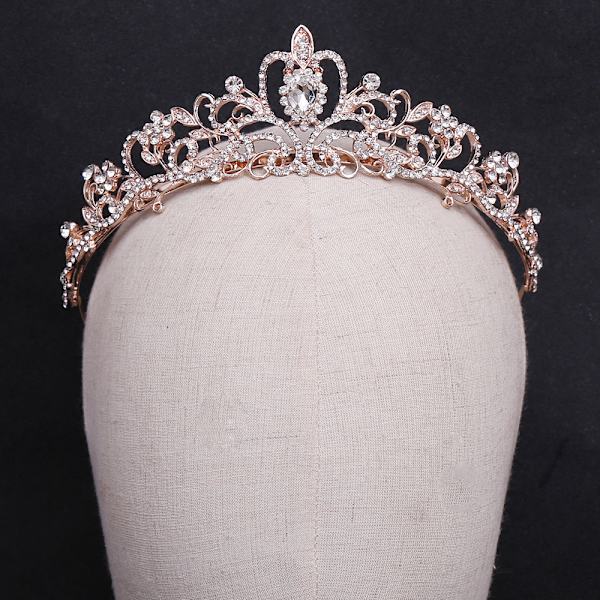 Bryllup brud tiara krone luksus krystal smykker