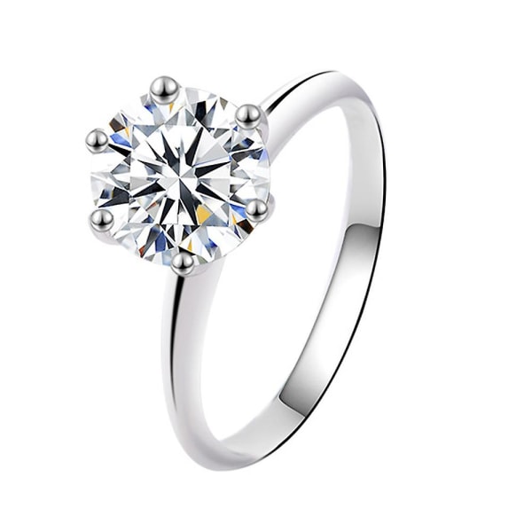 Moissanite giftering, klassisk forlovelsesring for kvinner, 925 sterlingsølv 6