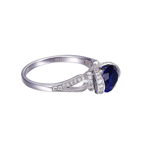 Oval Cut 2ct Blue Safir Ring Pure Solid 925 Sterling Solid Sølv Oval Cut Promotion Forlovelse Bryllupssmykker purple 9