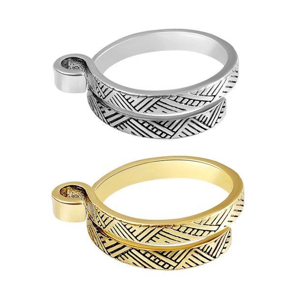 100 % nytt- justerbar garnguide-virkad fingerring Virkad spännring Öppen garnguide fingerklämma Virkad fingerborg silver