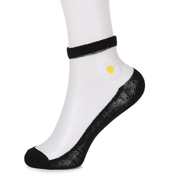 Mode Korta strumpor Andas Daisy Broderi Ankelstrumpor Dam Elastisk Spets