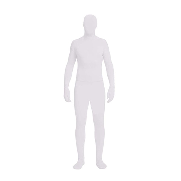 Festdragt Invisible Morph Suit Voksen Herre Dame Fuld Hvid White 140CM