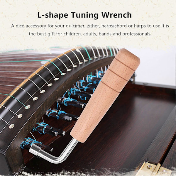 20 Stemmestifter og 20 Nagler, med L-formet Stemmenøkkel, for Lyre Harpe Liten Harpe Musica