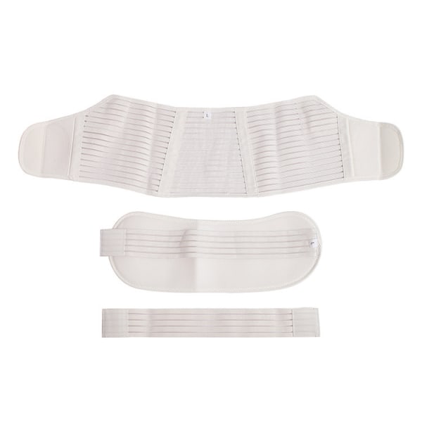 Tredelat set for magstöd for gravida women, elastisk, andningsbart, justerbart midjestöd and support White L