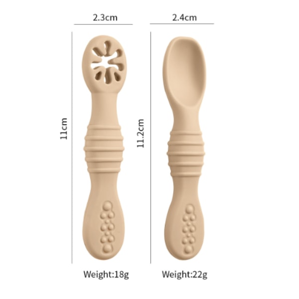 2stBaby silicone rice cereal spoon rice cereal hole spoon