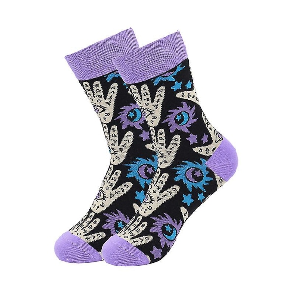 Uudet miesten trendikkäät sukat Värikäs geometrinen kuvio isokokoiset keskiputket sukat urheilusukat color 6
