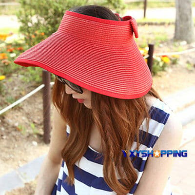 Kvinnors Roll Up Bred Bow Hat Cap Vikbart justerbart solskydd navy blue