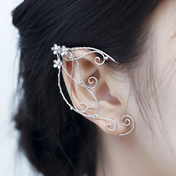 1 par Filigran Fairy Wrap Örhänge Elf Ear Cuffs VÄNSTER