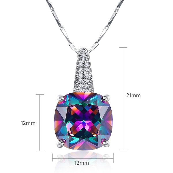 925 Sterling Silver Rainbow Topaz Cubic Zirconia Ring Örhängen Halsband Damsmycken necklace