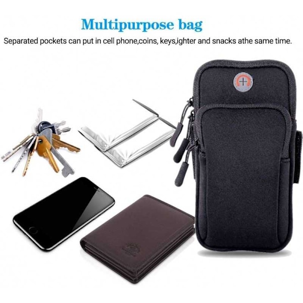 Robust & Bekväm Sportarmband för iPhone / Android Smartphones Black Svart