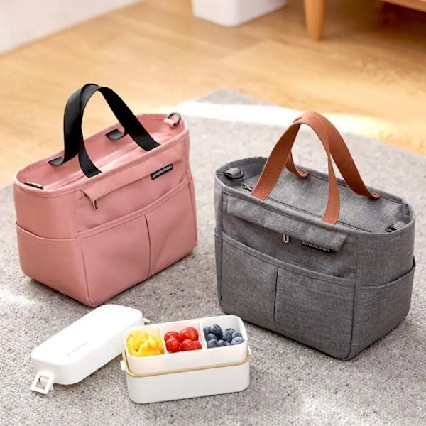Slitstark lunchpåse i tjock Oxford-tyg gray gray 23*15*20cm