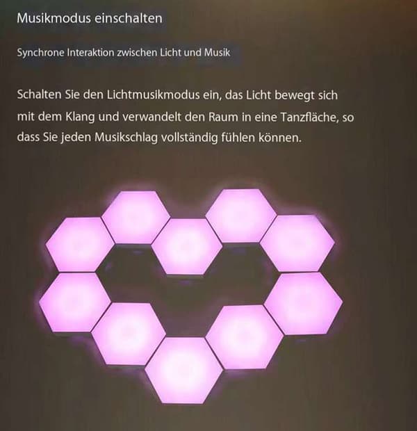 Hexagon LED-panel - 6 stk RGB Smart LED-panel lamper