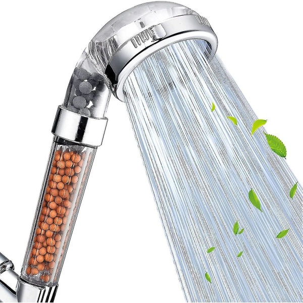 Håndholder dusjhode Filterfiltrering Høytrykksvannbesparelse 3-lägesfunksjon Set (shower + hose + bracket)
